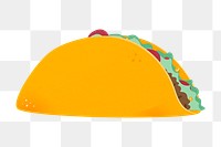 Taco doodle png sticker, Mexican food illustration, transparent background