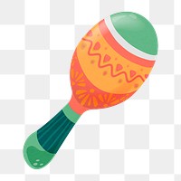 Maraca doodle png clipart, Mexican musical instrument, transparent background