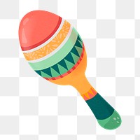 Mexican maraca png sticker, musical instrument, transparent background