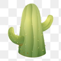 Cactus doodle png sticker, desert plant illustration on transparent background