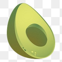 Avocado doodle png clipart, cute design on transparent background