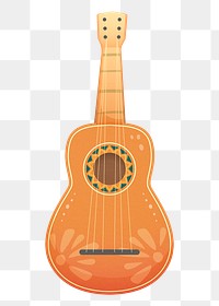 Mexican guitar doodle png sticker transparent background