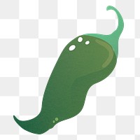 Green Jalapeno pepper png sticker, transparent background