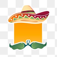 Mexican hat png badge frame, transparent background