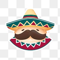 Mexican man png doodle sticker, transparent background