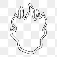 Doodle fire png clipart, transparent background