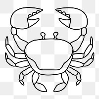 Zodiac Cancer png line art, transparent background