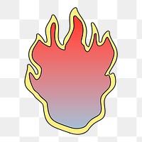 Doodle fire png sticker, transparent background