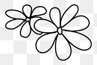 Doodle flowers png clipart, transparent background