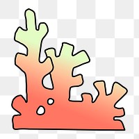 Coral png doodle design clipart, transparent background