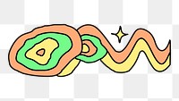 Colorful wavy lines, abstract doodle design sticker