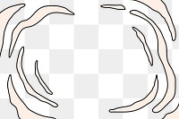 Funky border frame png, doodle squiggly lines clipart