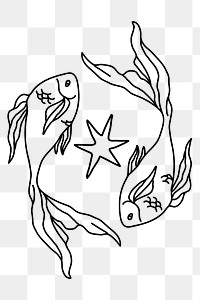 Fish png, zodiac Pisces clipart, transparent background