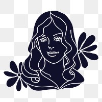 Virgo png clipart, doodle design transparent background, beautiful woman