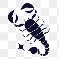 Scorpio png collage element, animal horoscope doodle design