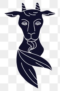 Capricorn png clipart, zodiac animal silhouette