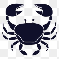 Crab png png sticker, Cancer zodiac black & white doodle design