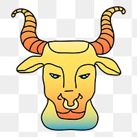 Taurus png zodiac animal sticker, transparent background