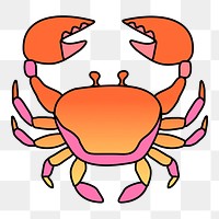 Cancer png sticker, crab horoscope doodle design