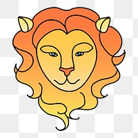 Leo png zodiac, lion animal sticker, transparent background
