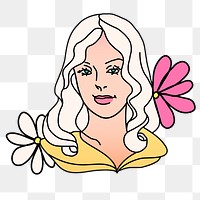 Woman png, Virgo zodiac sticker, transparent background