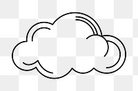 Black cloud png clipart, mystic line art style to decorate your planner, transparent background