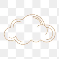 Cloud png clipart, mystic line art style to decorate your planner, transparent background