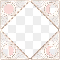 Tarot png frame, astronomy ornament design, transparent background