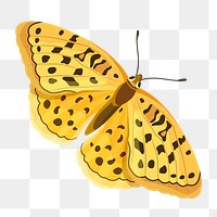 Yellow butterfly png sticker, watercolor illustration