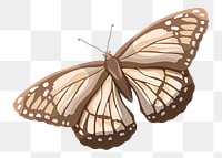 Beige butterfly png sticker, watercolor collage element,  transparent background