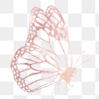 Pink glitter butterfly png sticker, transparent background