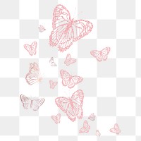 Glitter butterfly png border, transparent background