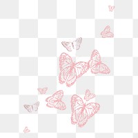 Aesthetic glitter butterfly png border, transparent background