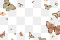 Butterfly png border frame, aesthetic design transparent background