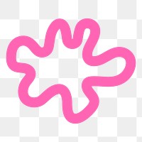 Pink flower squiggle png sticker collage element