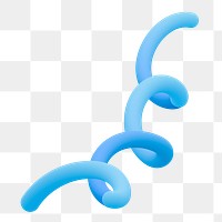 Blue squiggle png sticker collage element, transparent background