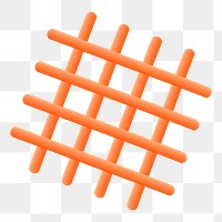 Orange 3D net png sticker collage element, transparent background