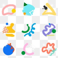 Colorful funky png sticker, abstract logo element