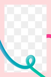 Pink frame png sticker, abstract squiggle pattern