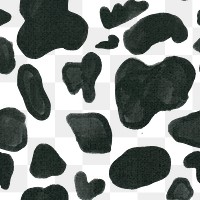 Cow pattern png black design transparent background paint style