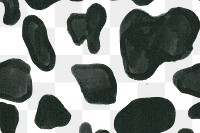 Cow pattern png black design transparent background paint style 