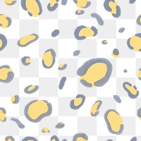 Leopard pattern png transparent background yellow paint style seamless design