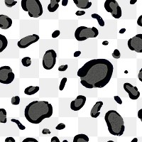 Leopard pattern png transparent background black paint style seamless design
