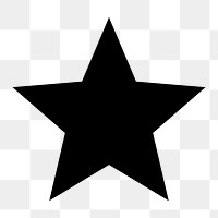 Black star png sticker, transparent background 