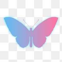 Gradient butterfly png sticker, transparent background 