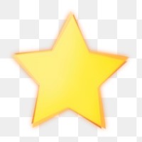 Yellow gradient star png sticker, transparent background