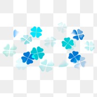 Blue clover png bokeh transparent pattern design