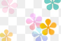 Colorful flower png bokeh transparent aesthetic pattern design