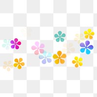 Colorful flower png bokeh transparent pattern design