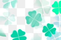 Green clover png bokeh transparent pattern, good luck, St. Patrick’s day